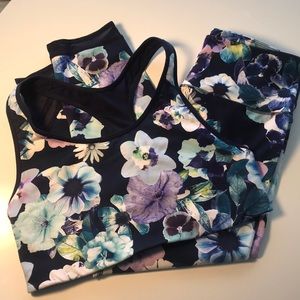 Old Navy Active 2 Piece Set Floral bra+leggings L